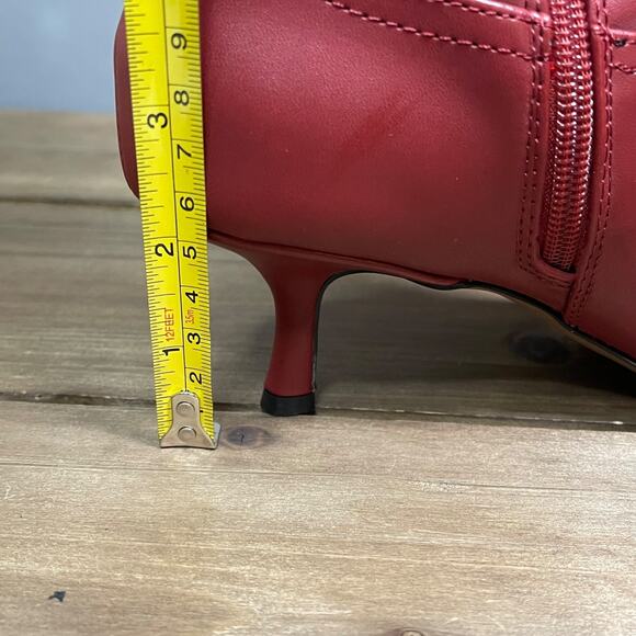 Steven New York Women's Britt Knee High Western Boots Size 8.5 Red Faux Leather - Picture 9 of 16
